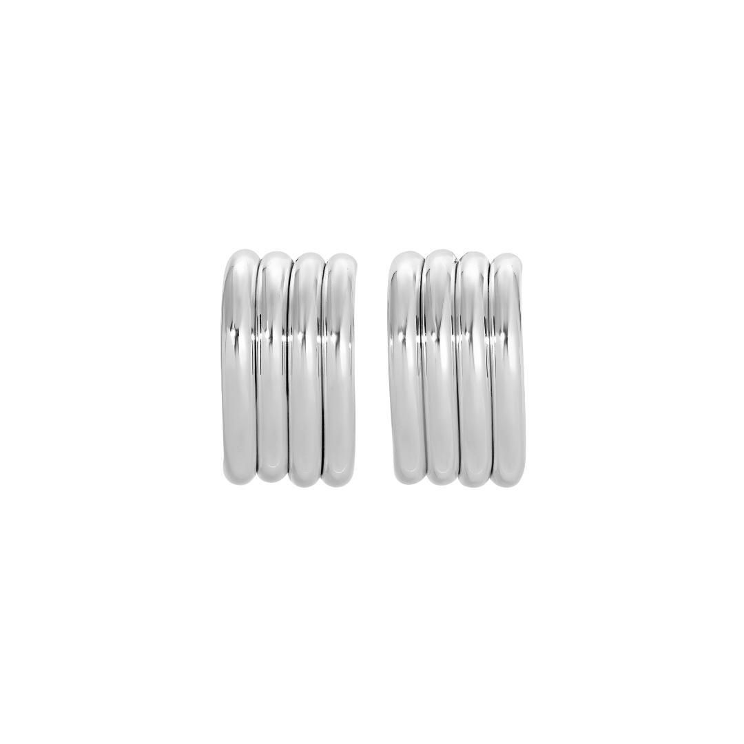 【AMBUSH】NAMEPLATE EARRINGS 2色展開 Silver Gold 要在庫確認 Silver Earrings with logo Ambush - SchaferandweinerShops TW