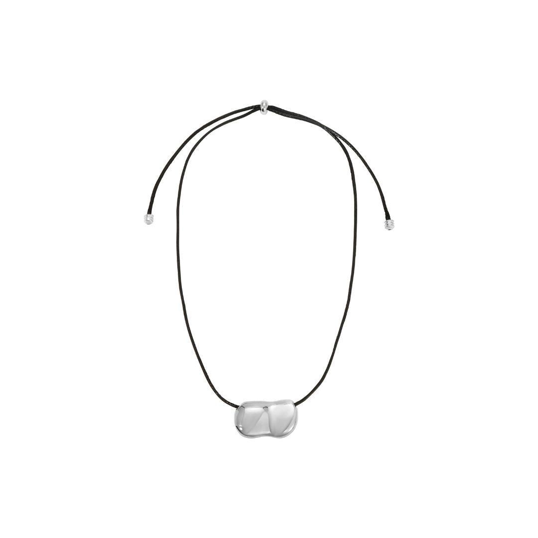 PEBBLE NECKLACE SILVER/BLACK – Heaven Mayhem