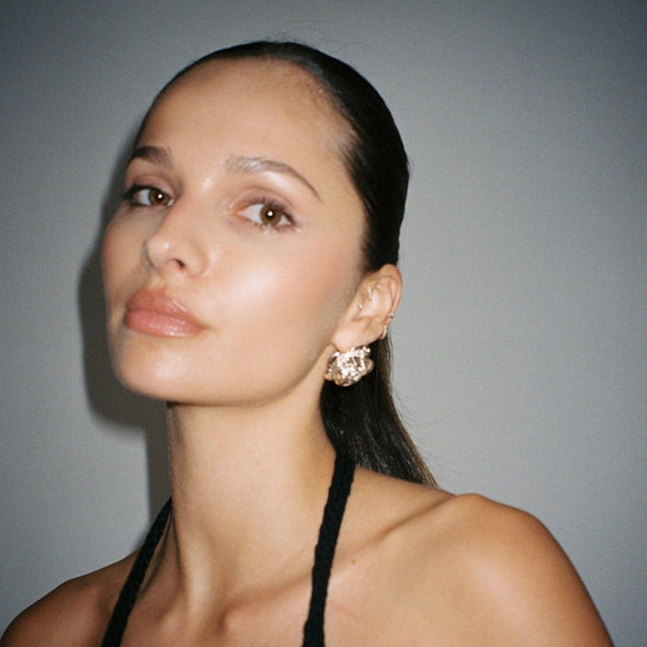 PETAL SILVER CLIP-ON EARRINGS