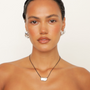 PEBBLE NECKLACE SILVER/BLACK
