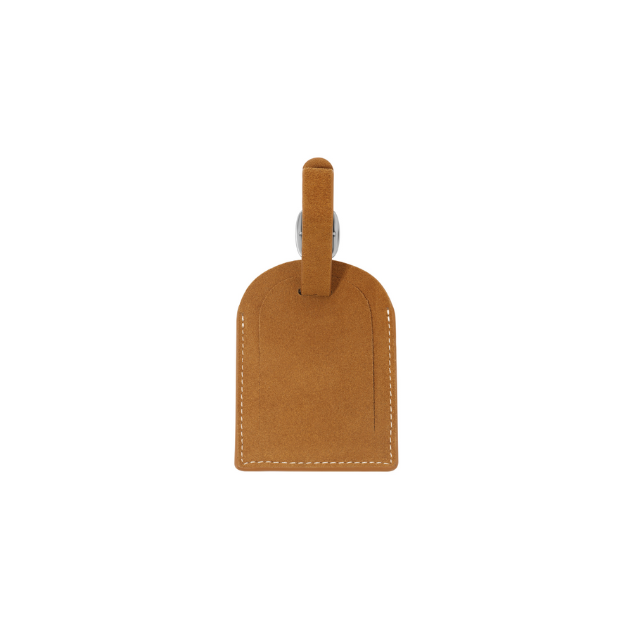 BROWN SUEDE LUGGAGE TAG