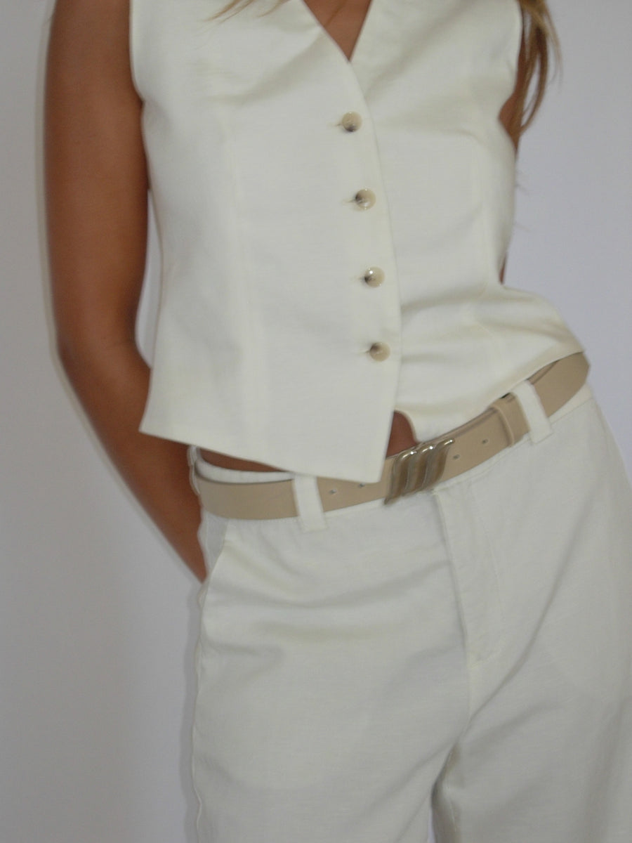 WING BELT - TAUPE + SILVER