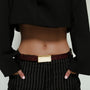 PLATE BELT BURGUNDY PYTHON