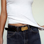 GAIA BELT BROWN PATENT