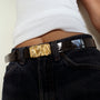 GAIA BELT BROWN PATENT
