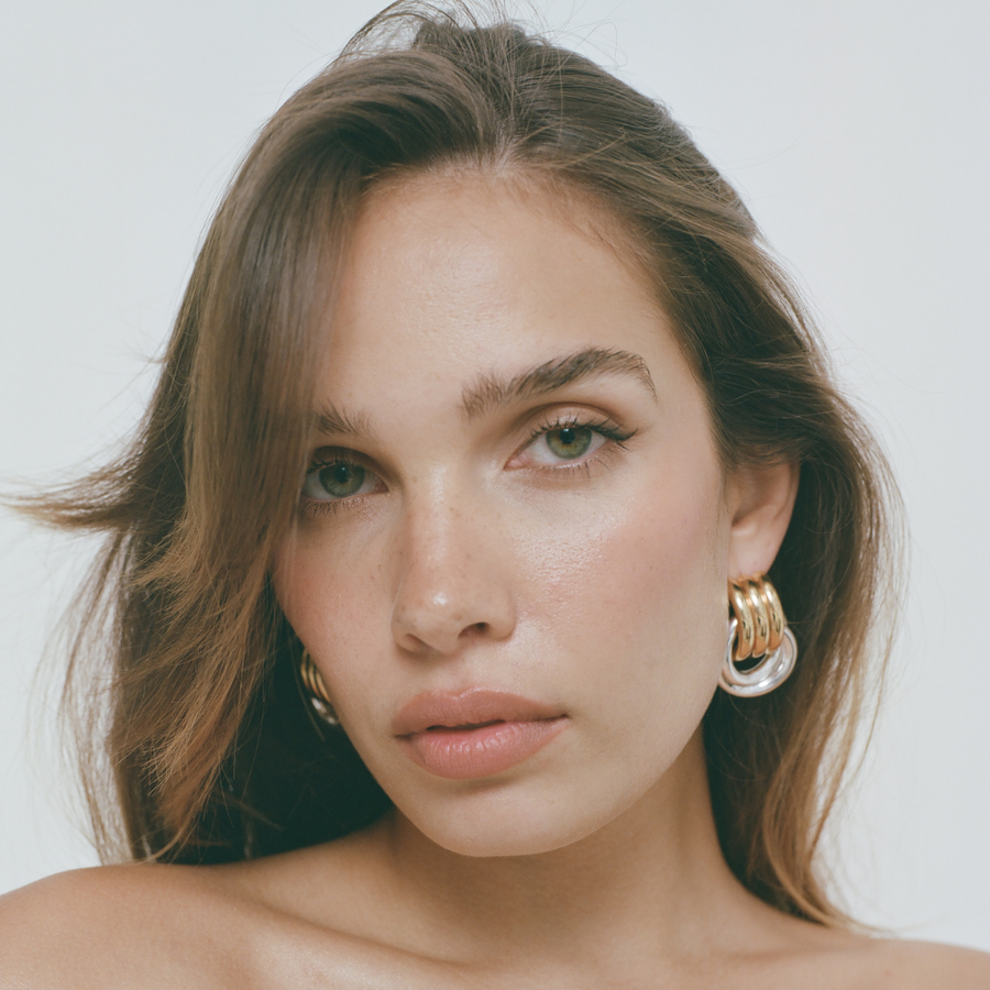 Two tone knot deals earrings