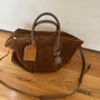BROWN SUEDE LUGGAGE TAG