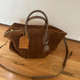 BROWN SUEDE LUGGAGE TAG