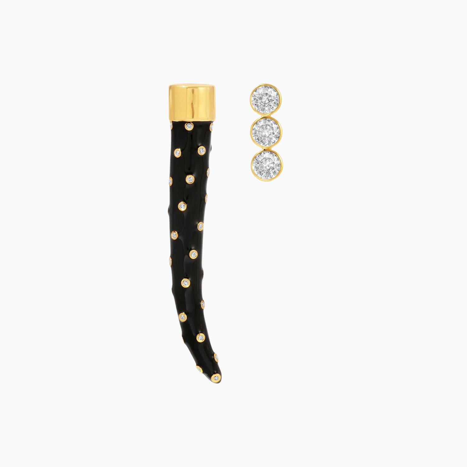 BEZEL HORN EARRINGS